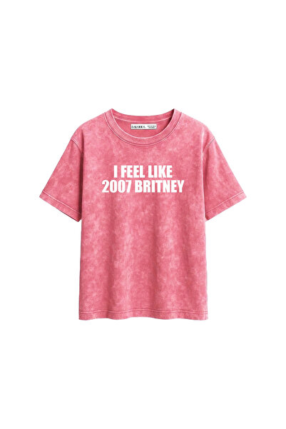 Bak Moda Tricou pentru femei I Feel Like 2007 Britney cu imprimeu Relaxed Fit...