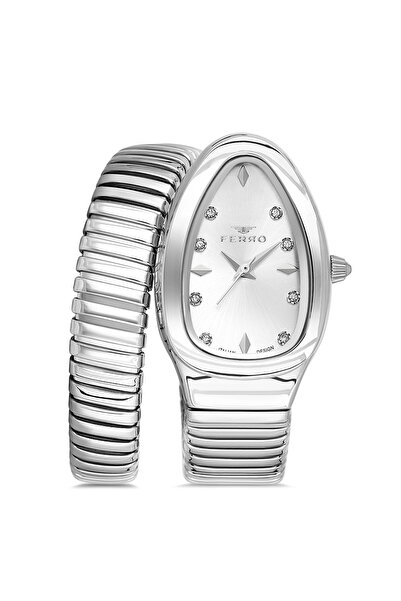 FERRO Silver Steel Cord Women Wrist Watch Fl40165A-A 3Atm Water Resistant 2 Y...