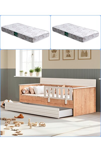 Setay Yavrulu Karyola, Bakü Yavrulu Montessori Karyola - 2 Adet Comfort Yatak