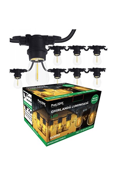 proled Ghirlandă luminoasă de 10m cu 20 de becuri LED cu filament E27 incluse...