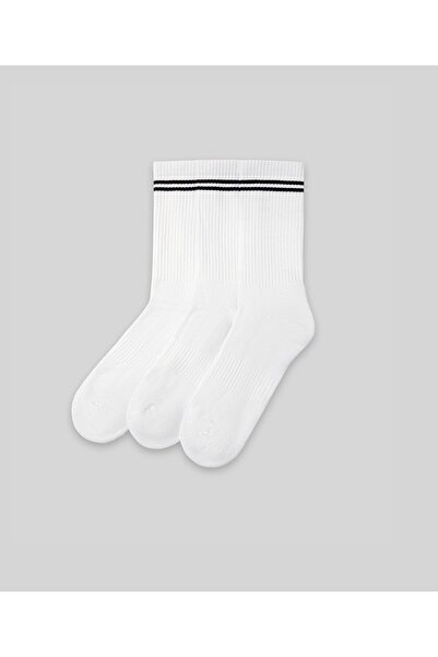 MONSIEUR CHAUSSETTE Striped Unicolor Towel Socks 3-Pack
