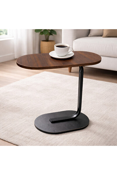 MODALITE Oval coffee side table type C, Brown top, Metal frame, Multifunction...