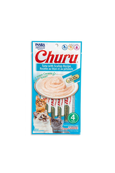 Inaba وجبات تشورو التونة مع صدف البحر للقطط - 4 أنابيب (56 جرام)