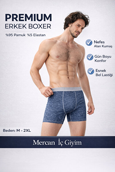 Mercan Cotton Boxer with Vertical Stripes - Flexible Fabric, Non-Marking Wais...