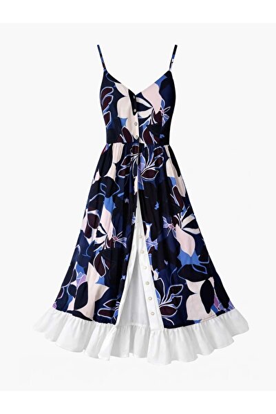 Retrobird Дизайнерська вікторіанська сільська сукня для жінок темно-синього к...