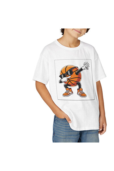 LADİJİTAL BASKI ÇÖZÜMLERİ Μπλουζάκι λευκό με στάμπα μπάσκετ