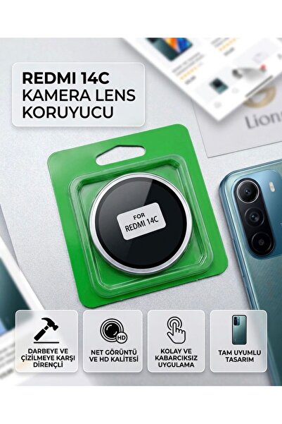 Redmi 14C Uyumlu Metal Kamera Lens Koruyucu