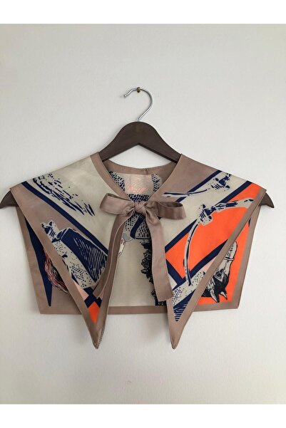 alinastore شال كتف منقوش من الجيل الجديد، ياقة للرقبة