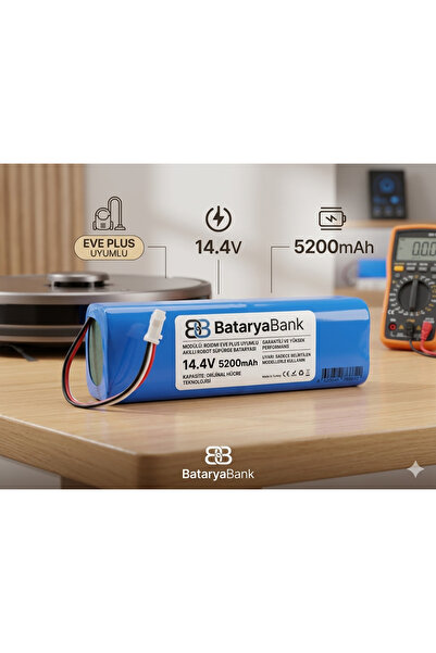 BataryaBank Eve Eve Plus SDJ01RM Uyumlu Robot Süpürge Bataryası 14.4V 5200mAh...