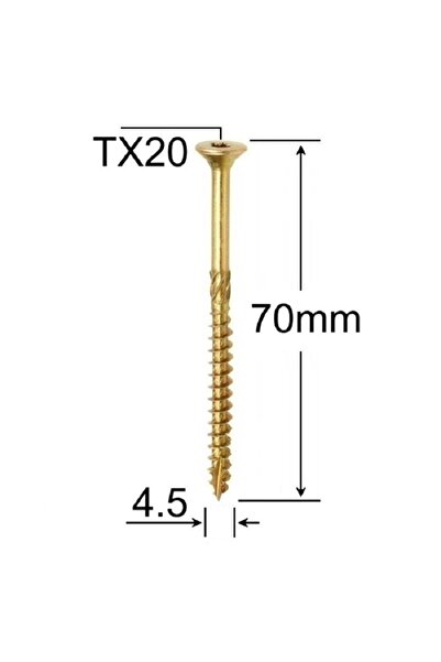 seda Surub Dulgherie Cap Inecat 4.5x70 mm Torx TX25 - 200buc/cutie