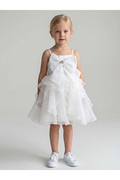 Zekids Κοριτσίστικο βραδινό φόρεμα με πέτρινη λεπτομέρεια και κοντό σχέδιο