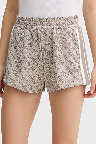 Guess Pantaloni scurți cu talie normală, cu logo 4G, din amestec de bumbac ja...