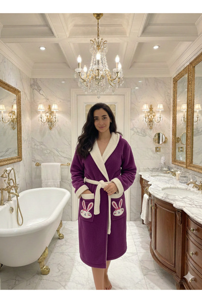 nf natural fabrica Rabbit Embroidered Dressing Gown & Bathrobe