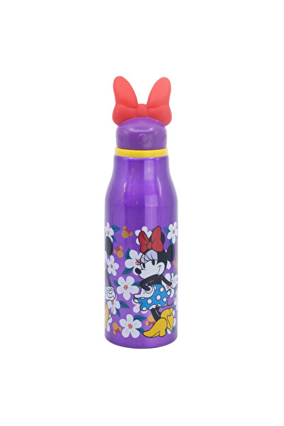 Minnie Mouse Sticlă de apă din aluminiu, figurină Soare, 690 ml, mov