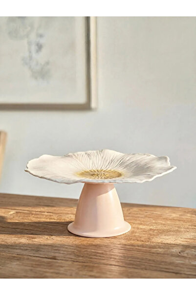 LC Waikiki LCW HOME Karışık Çiçek Desenli Cam Ayaklı Sunumluk 21 Cm