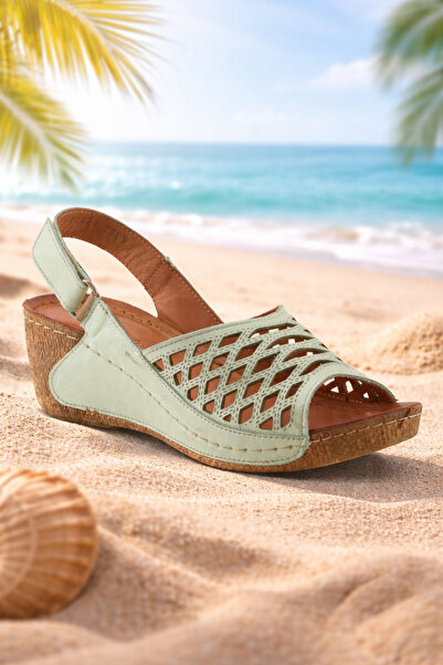 İNZE AYAKKABI Genuine Leather Sandals Model Name: Amara