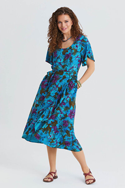 Los banditos Φόρεμα με λαιμόκοψη U και διπλό στρίφωμα, καθημερινό φόρεμα