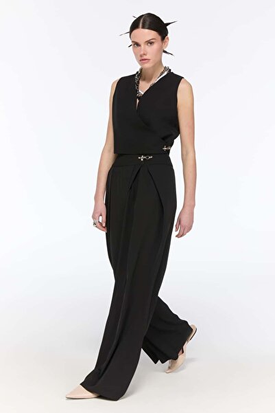 LAMANTE Bel Detaylı Palazzo Pantolon