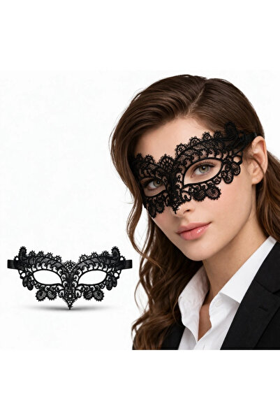 Lisinya قناع فينيسيا من الدانتيل الأسود للنساء - قناع أنيق للحفلات والرقص رقم...