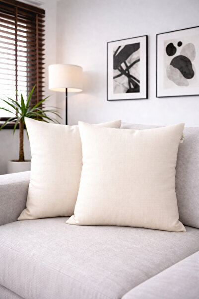 2-Piece Linen Look Pillowcase Ecru