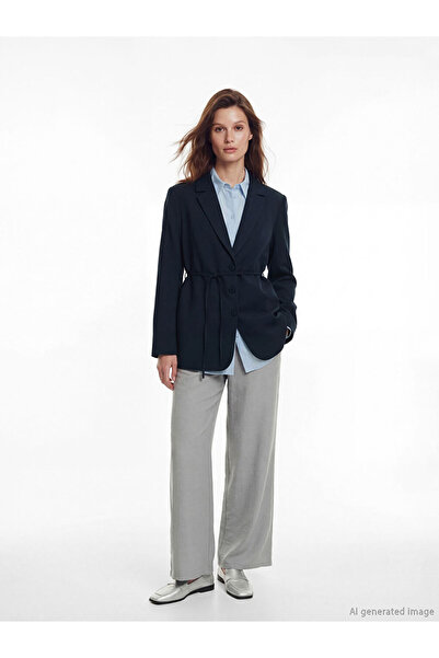 LC Waikiki Belted Collar Women's Blazer Jacket