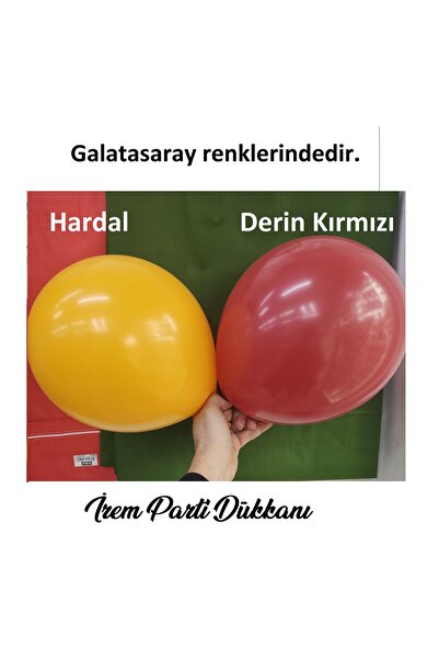 İrem Parti Dükkanı بالون باستيل جالاتاساراي هاردارال - أحمر غامق 10 قطع 12 بو...