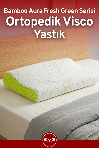 Eve Tekstil Bamboo Aura Fresh Green Ortopedik Visco Yastık (60x40x10 cm)