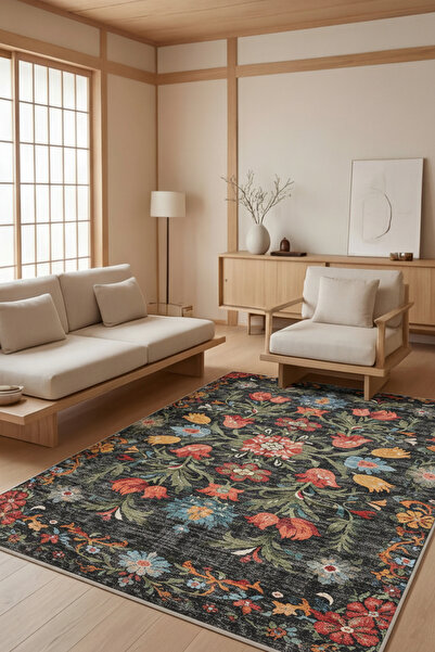 Dally Home Dijital Kaymaz Baskılı Yıkanabilir Salon Halısı Mutfak Halısı Yolluk