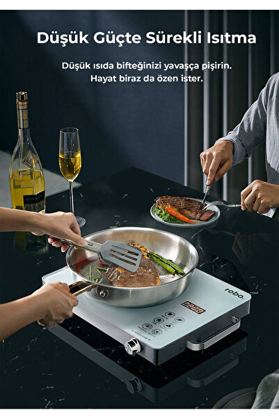 ROBO 2200W Dijital Dokunmatik Tekli Elektrikli Ocak – Tüm Tencere Tiplerine U...