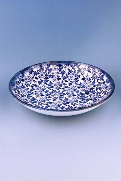 Bursa Porselen Dekor وعاء سلطة من البورسلين الأزرق الأبيض
