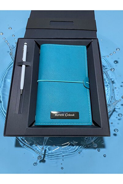 Kişiye Özel Yumuşak Deri Defter & Kalem Kutulu Set & Kareli, Çizgili, Çizgisiz Defter