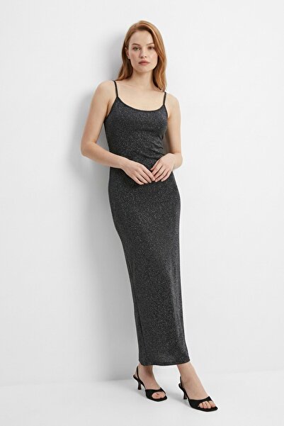 Rays Ασημένιο Φόρεμα με Λουράκια και Γκλίτερ 261640