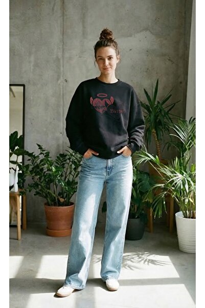 ZAVIXO Γυναικεία φούτερ Stroke Taş με σχέδιο καρδιές σε διάφορα χρώματα