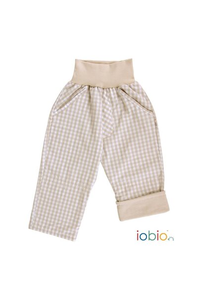 Iobio Popolini Palermo Karo Sand Blue 62/68 - Pantaloni Salvari din bumbac or...