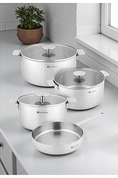 parlahome طقم أواني طهي 7 قطع من سلسلة توباز T-400، ستانلس ستيل ثلاثي الطبقات...