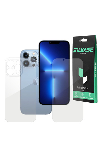 SILKASE Set of 2 foils for Apple iPhone 13 Pro Max, phone protection, silicone