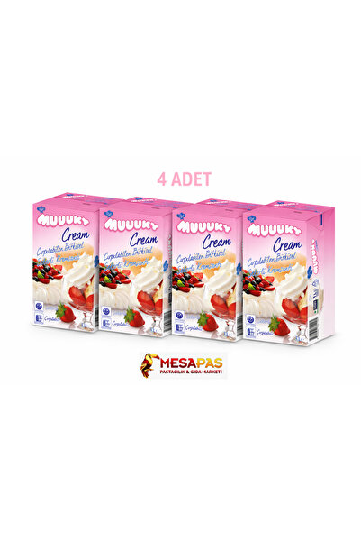 MUUUKY Şekerli Sıvı Krem Şanti 1 Kg (4 adet) (Yerli Üretim)