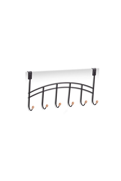 zeller Door Hook, Metal/Bamboo, 41x21 cm, Black