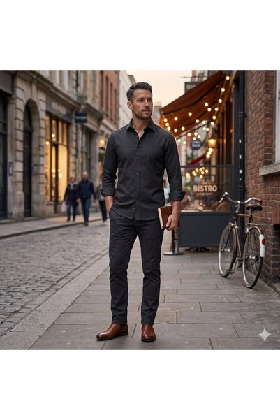 Fine Touch Premium Men's 100% Cotton Shirt – Sweat-Resistant Fabric