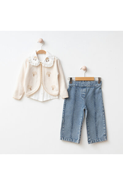 My Lusa baby wear Girl's Mushroom Patterned Knitwear Cardigan