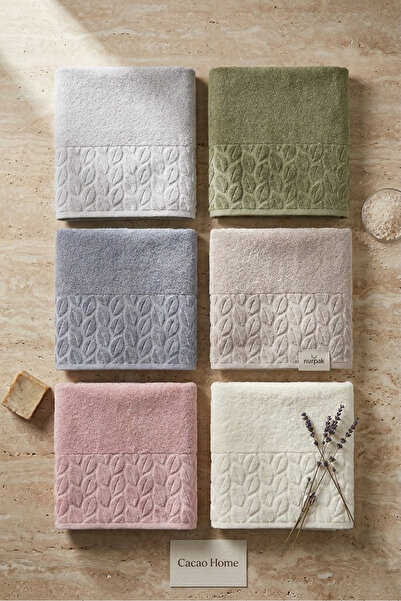 Nurpak Banyo Havlu Seti 6'Lı Pamuk Banyo Havlusu