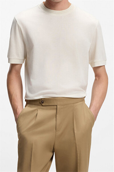 BOSS H Thompson 70 Erkek Bisiklet Yaka T-Shirt Beyaz