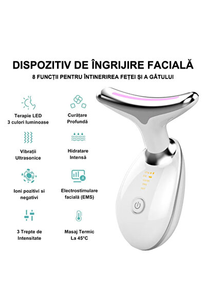 Icoverse Dispozitiv Facial Multifunctional Anti-Imbatranire, Indepartare Gusa, Tratament HIFU, Intinerire