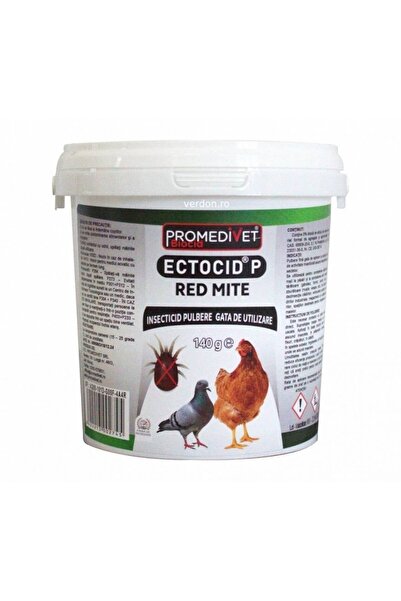 Promedivet Pudră antiparazitară pentru păsări, Ectocid P Acarieni Roșii, 140 gr