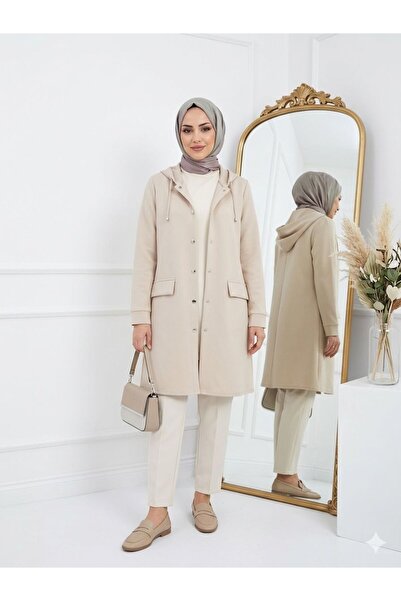 wishne Kadın Kapüşonlu Mevsimlik Ceket- Tesettür Giyim Spor Ceket