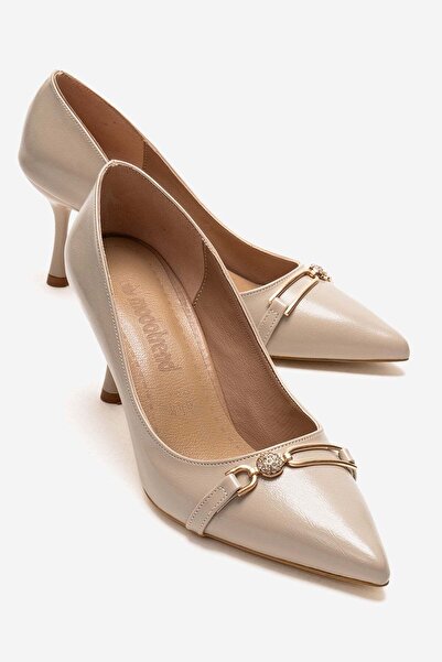 CCWAY AYAKKABI Γυναικεία παπούτσια στιλέτο με μυτερή μύτη και πέτρες από μαργ...