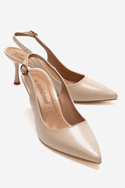 CCWAY AYAKKABI صندل بكعب رفيع ومقدمة مدببة مفتوحة من الخلف TEN KIRIŞIK