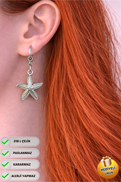 Piercing Market Steel & Silver Steel Special Design Dangle Gift Starfish Coup...