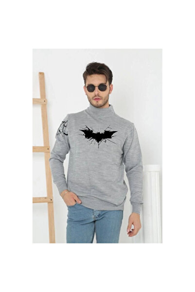 Narnuga Half-Throated Printed Woven Knitwear - Gray