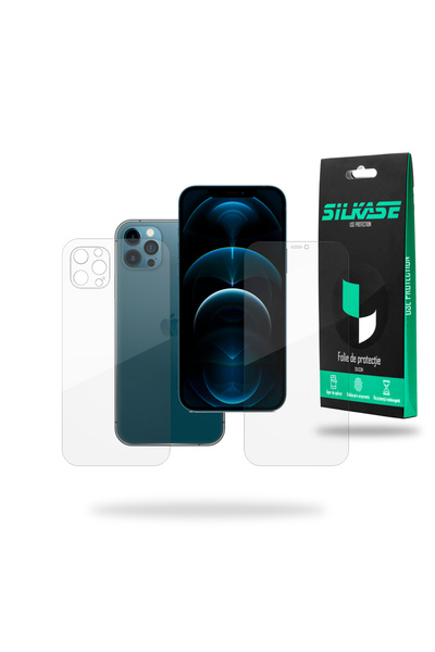 SILKASE Set of 2 foils for Apple iPhone 12 Pro, phone protection, silicone